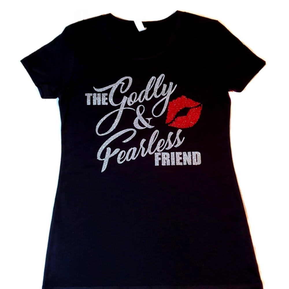 The Godly & Fearless Friend Black Tee. - Picture 2 of 7